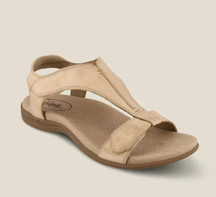 Katie – verstellbare sommersandalen aus leder mit fußgewölbeunterstützung