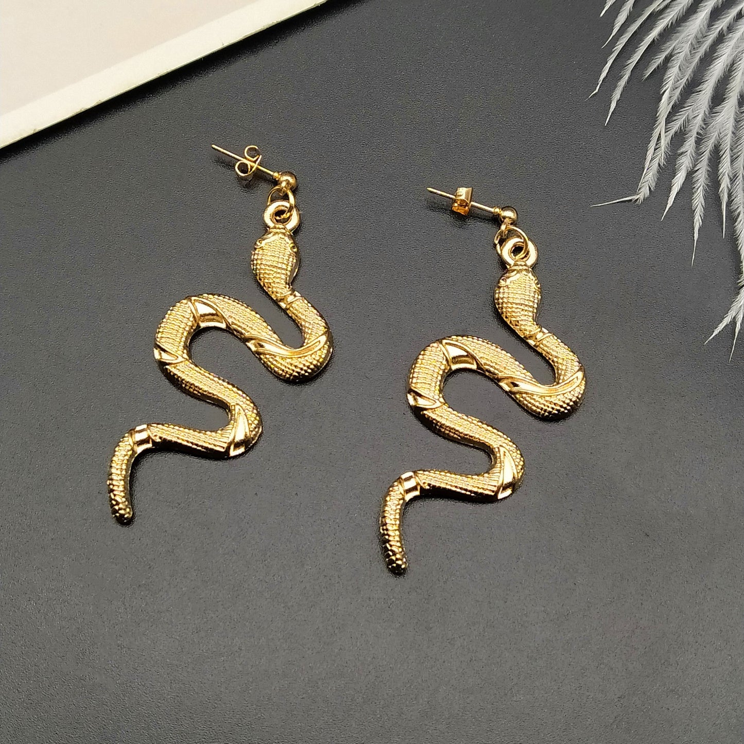 Reptil Glanz | Vintage Schlange Form baumeln Ohrringe