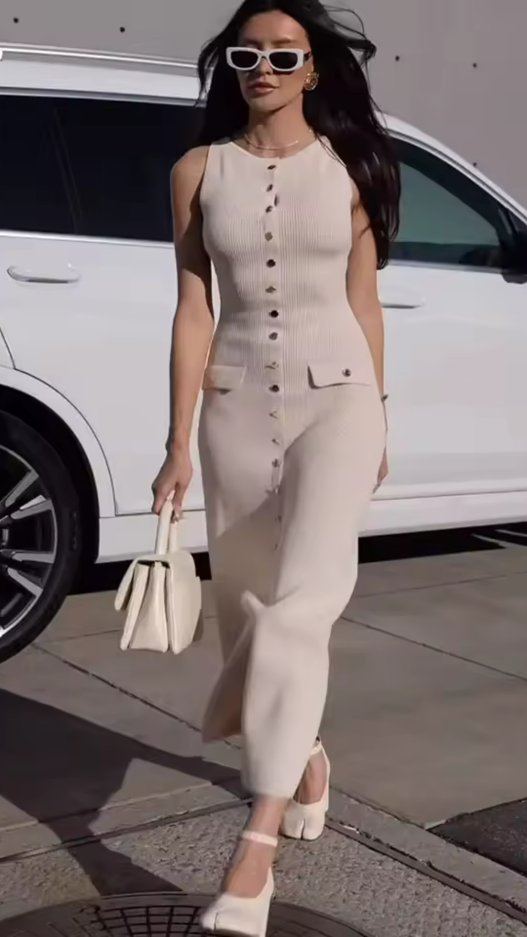 Gesner - Gestricktes Maxikleid mit Knopfleiste