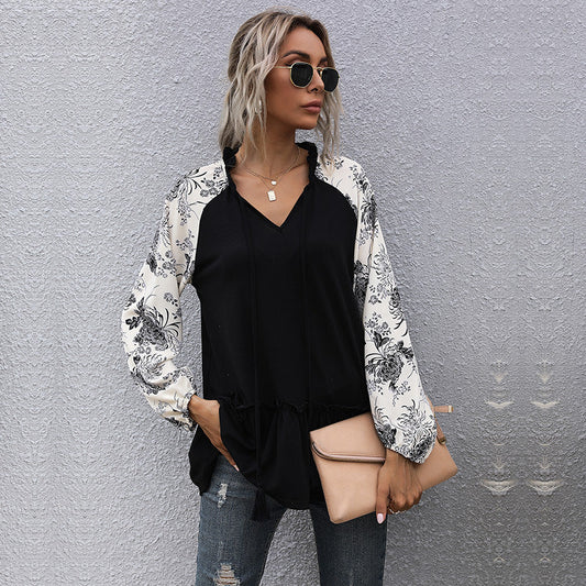 Damen Kapuzenpullover mit floralem Design und peplum Schnitt WW