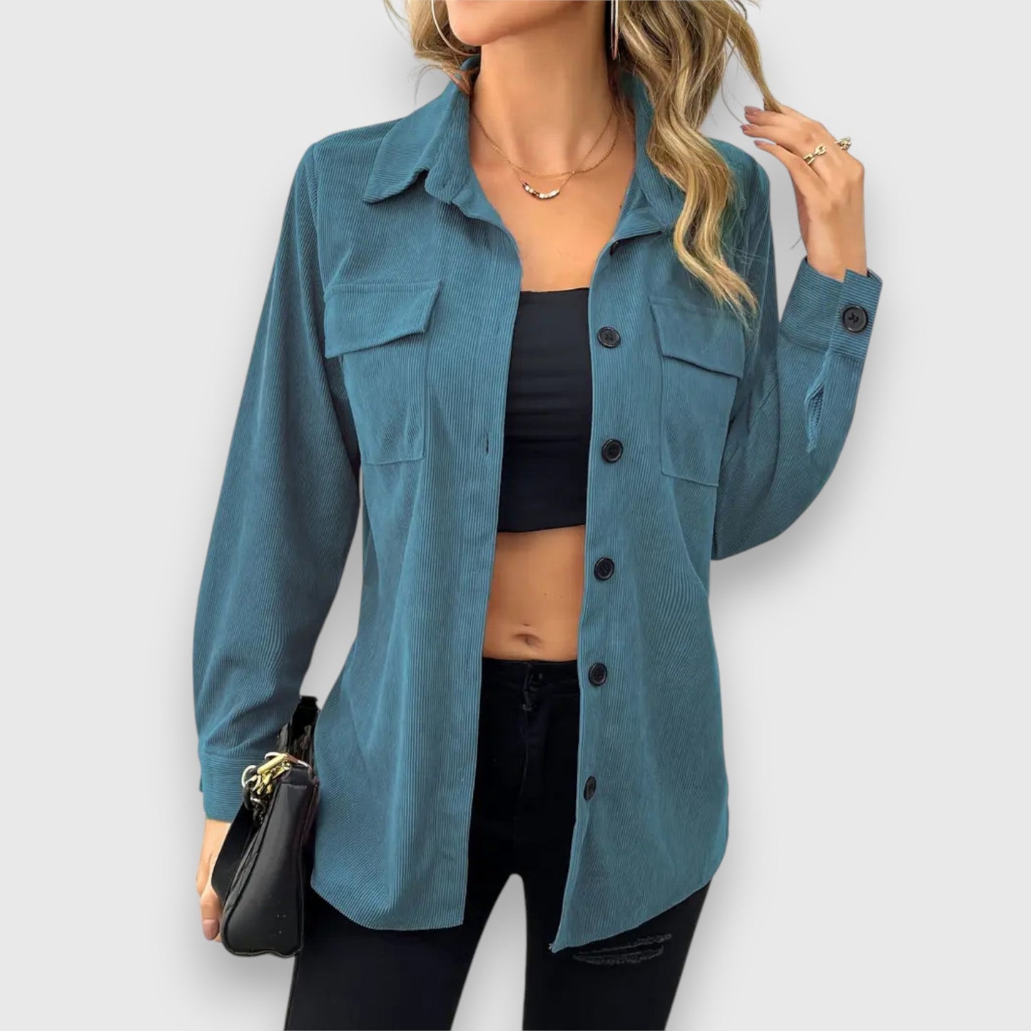 Selina – Hemdjacke im Cord-Look