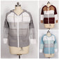 WW | Kontrastfarbige Strick Zip Leichtgewicht Hoodie