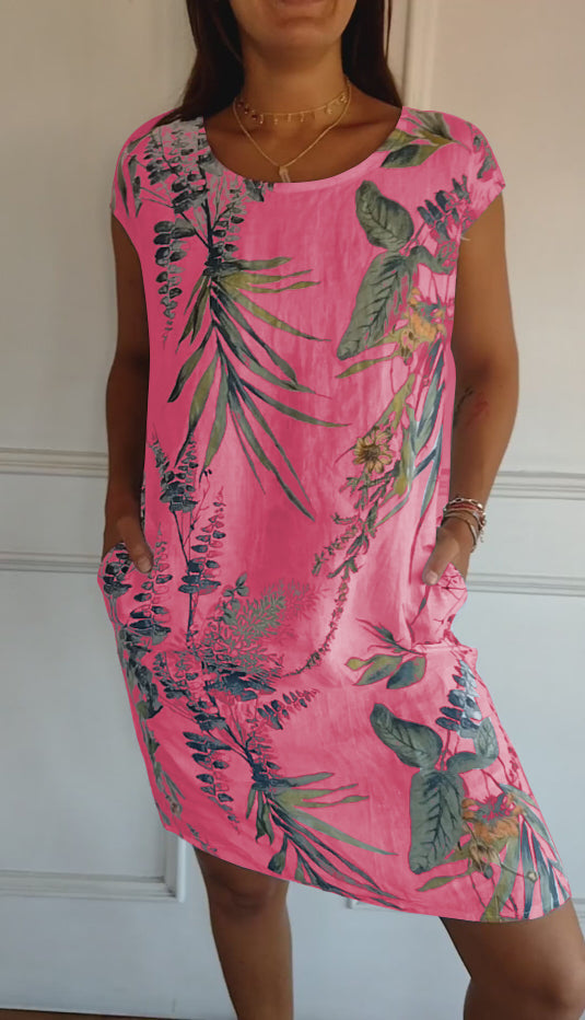 Hilda | Damen Elegantes Kleid mit Rundhalsausschnitt