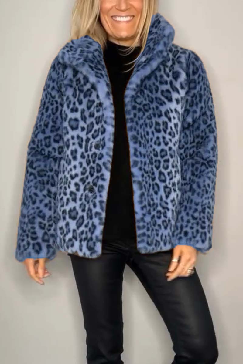 Valentina - Klassischer Damen Wintermantel Mit Leopardenmuster