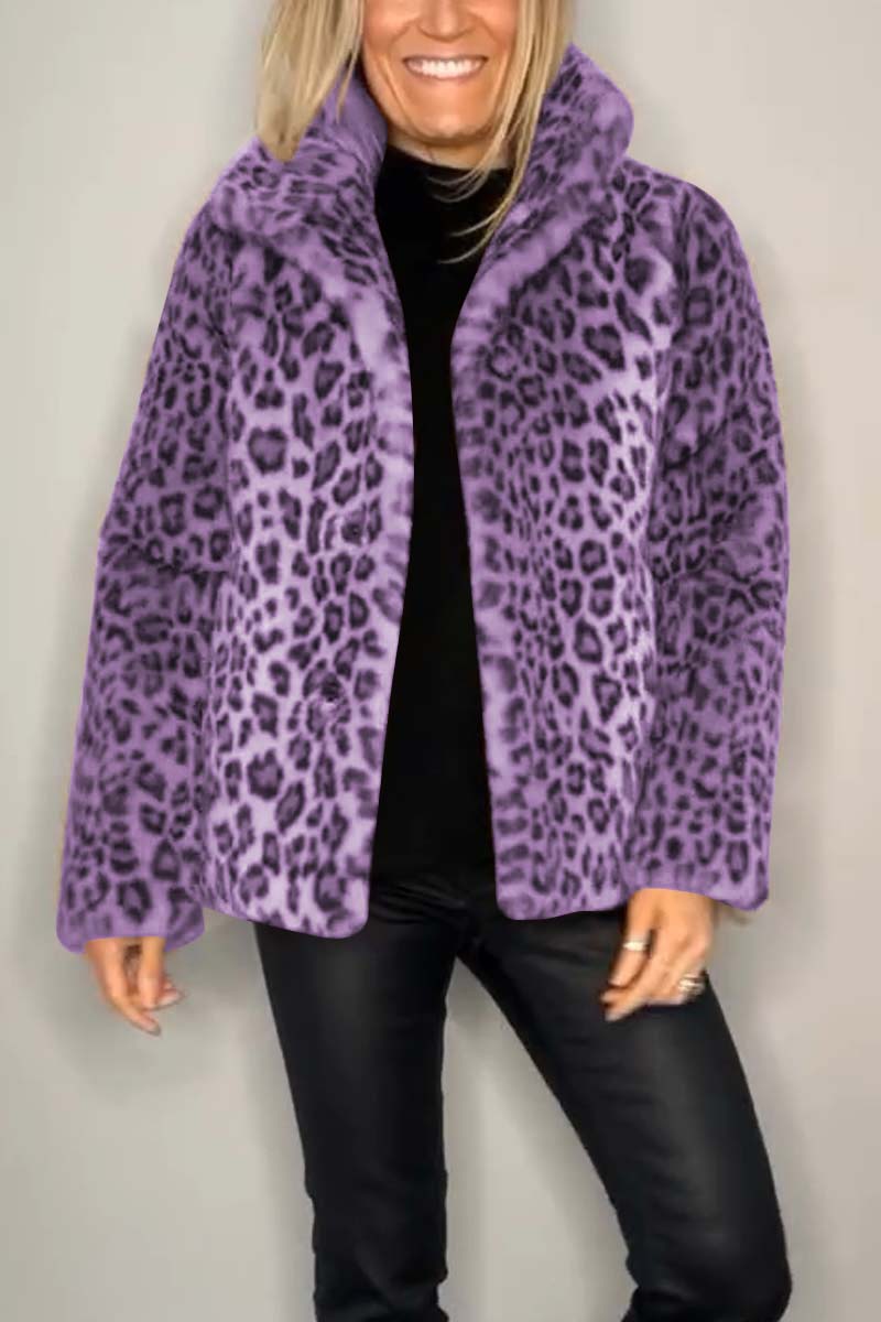 Valentina - Klassischer Damen Wintermantel Mit Leopardenmuster