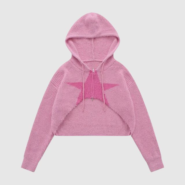 Strickhoodie mit Sternenmuster