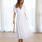 Emilia - kleid mit v-ausschnitt und puffärmeln