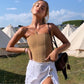 Trendy Damen Corsage Crop Top mit Figurformung & Mesh-Design – Celina