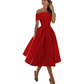 Damen Zeitloses Off-Shoulder Kleid | Midi