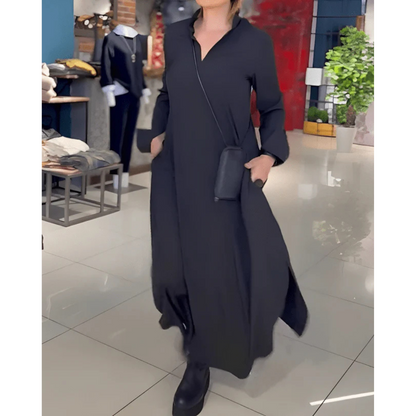Damen Elegantes Locker Geschnittenes Hemd Kleid | Maxi