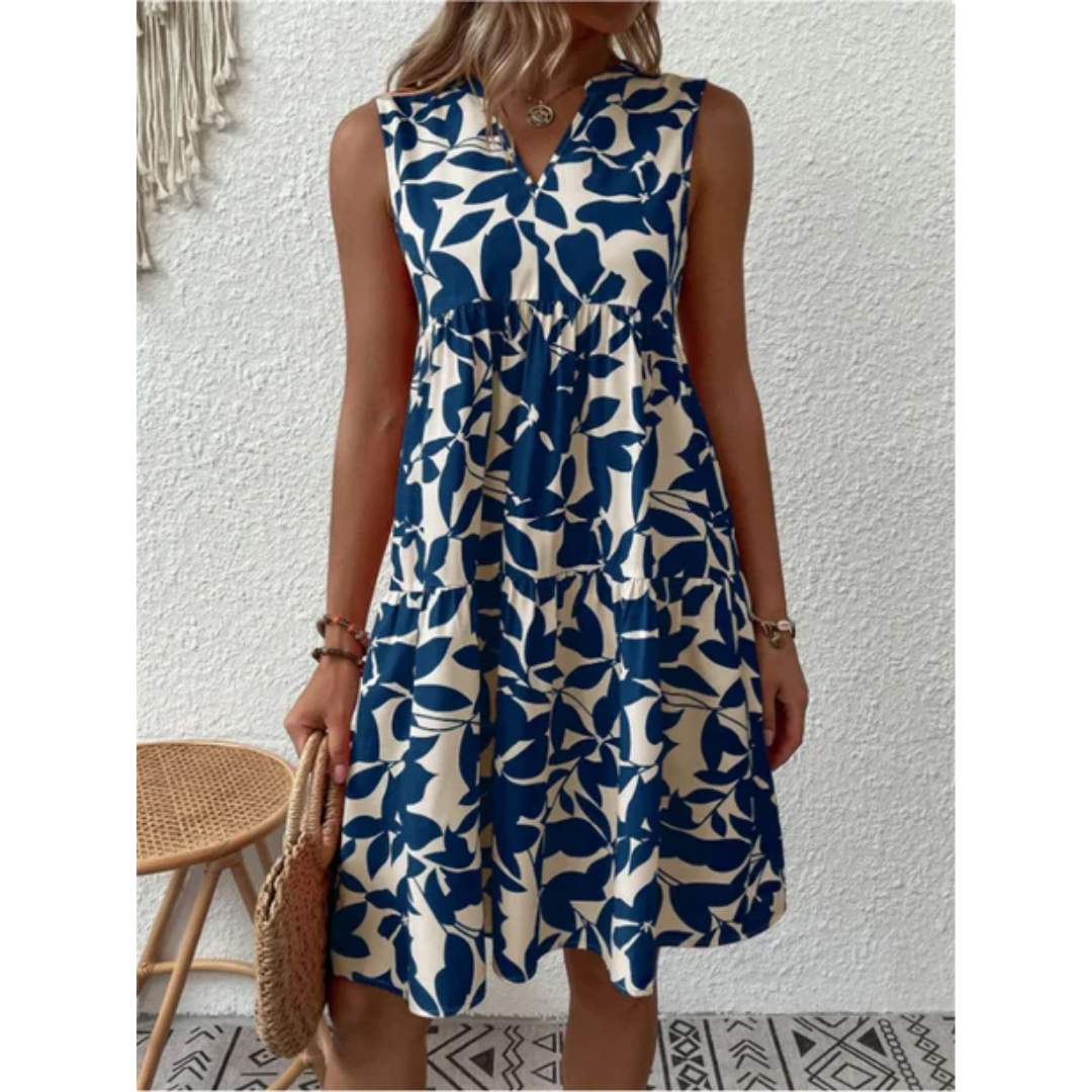 Sommerkleid Mit Blätter Print Für Damen | Mini