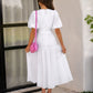Emilia - kleid mit v-ausschnitt und puffärmeln