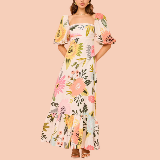 Laurette - Damen Maxikleid mit Blumenprint