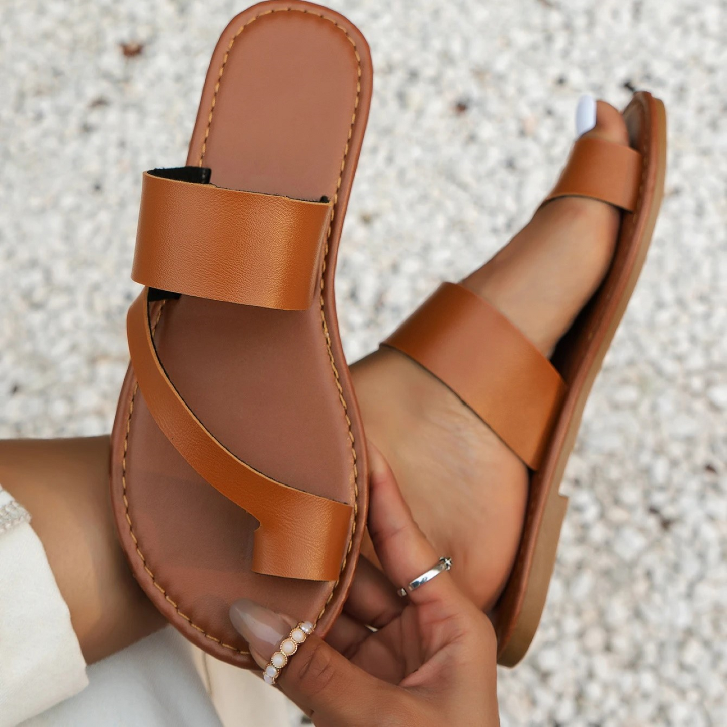 Boho-Lederpantoletten für Damen – Ideal für Frühling & Sommer