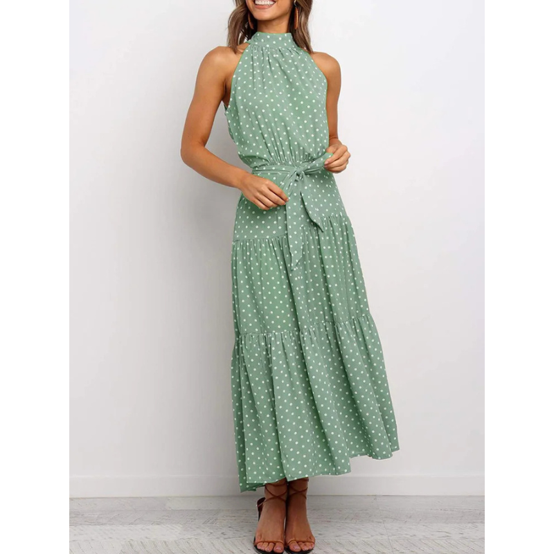 Elegantes Neckholder Kleid Ohne Ärmel Für Damen | Midi