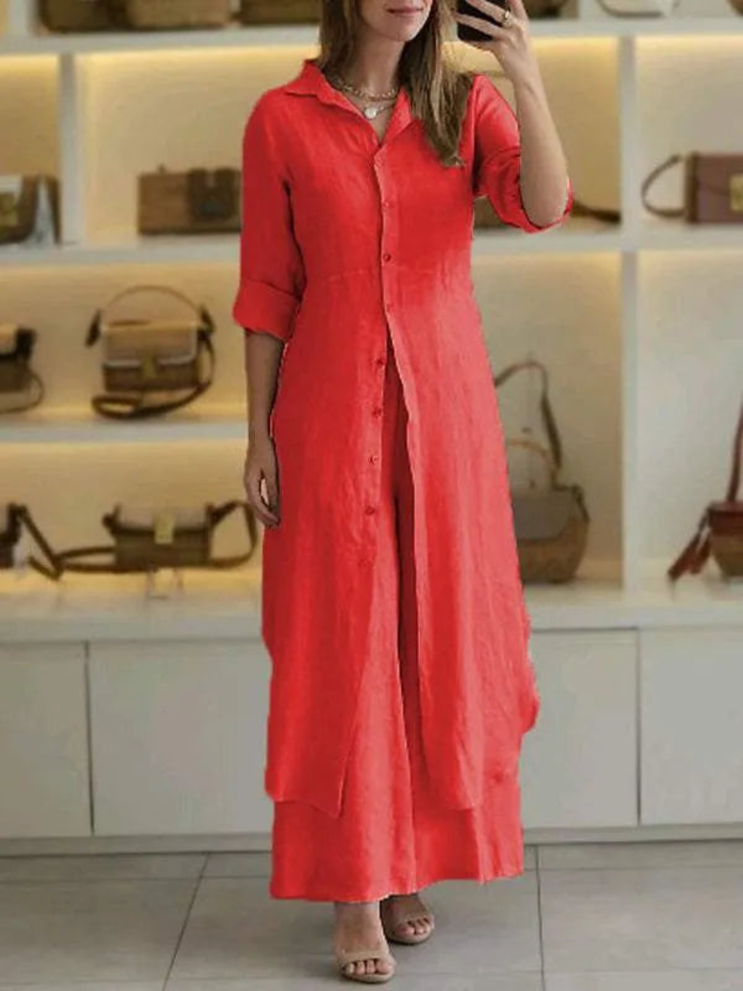 Zweiteiliges Damen Sommer Set aus Leinen – Amaya