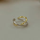 Sterling Silber Gekreuzter Ring mit Perle – Alina