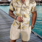 Caleb – 2-teiliges set mit blumenblatt-print für herren