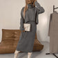 Elegant harmony - set midikleid mit rollkragen