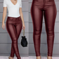 Leder-Stretchhose mit hohem Bund – Raffaela