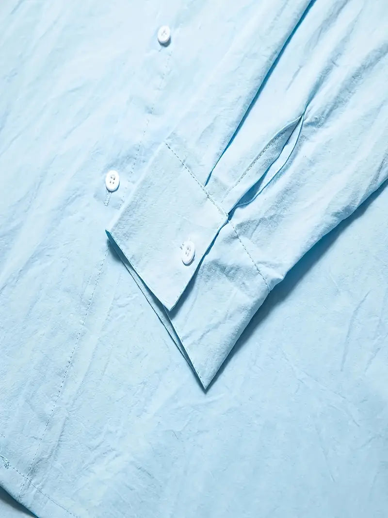 Owen – lässiges langarmshirt in volltonfarbe