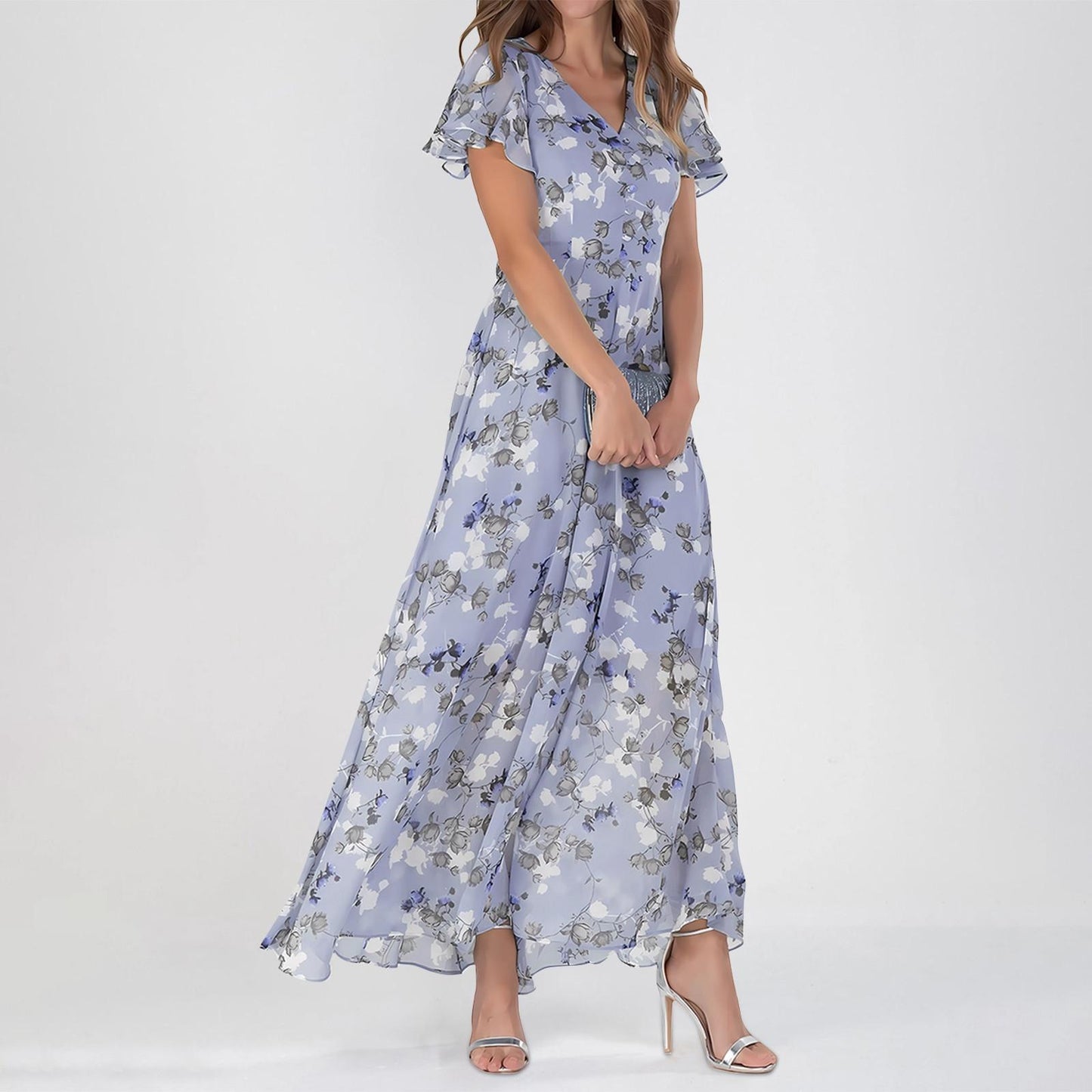 Lini - Blumenkleid mit Volantärmeln