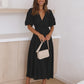 Emilia - kleid mit v-ausschnitt und puffärmeln