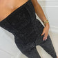 Glitzerndes Damen Hosenset mit High-Waist-Jeans – Liora