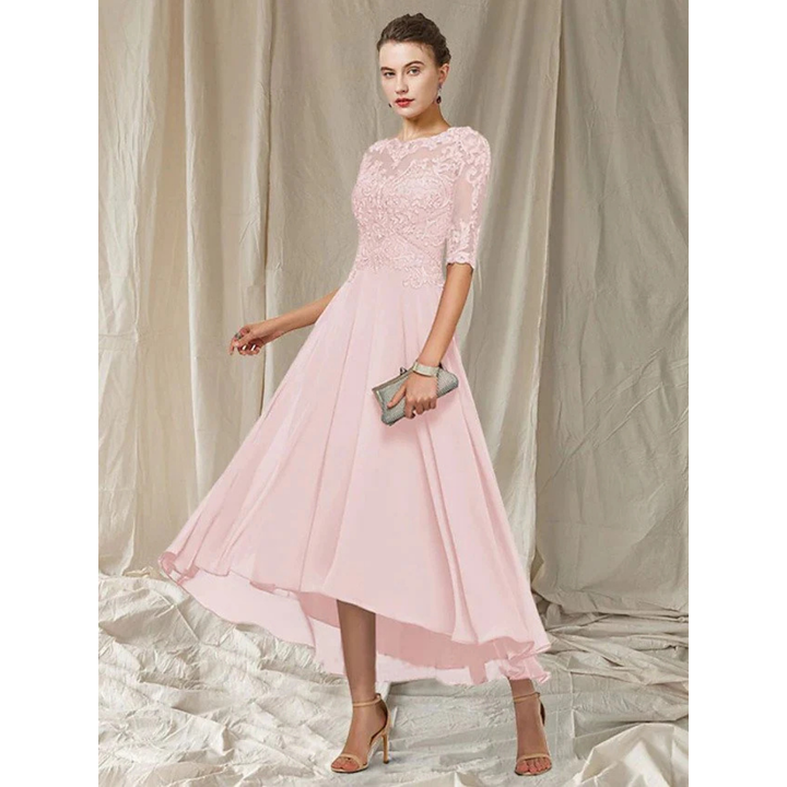 Elegantes Kleid Mit 3/4 Ärmeln Für Damen | Midi