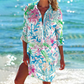 Mehrfarbiges Sommer Strandhemd Für Damen | Mini