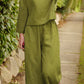 Luftiges  - leinen-set mit layered top & weiten hosenbeinen