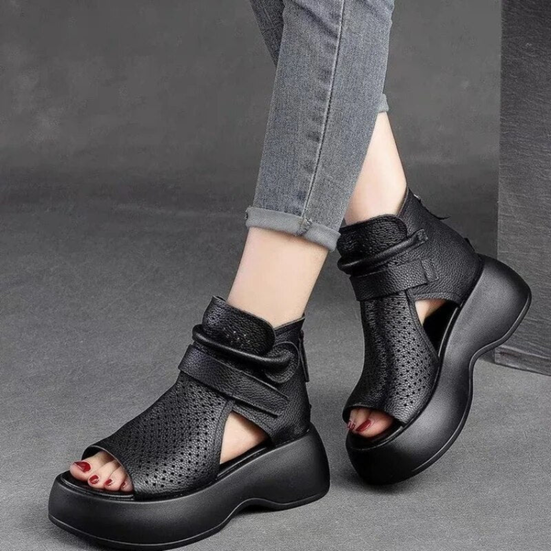 Orthopädische Leder-Sandalen Damen mit stoßdämpfender Sohle – Meike