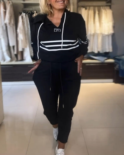 WW | Set aus gestreifter Hose und Kapuzenjacke