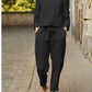 Zweiteiliges Damen Outfit mit Rundhals-Shirt & Hose mit Gummibund – Nia