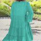 Schickes Kleid mit V-Ausschnitt für Frauen mit ausgestellten Ärmeln - Sorynea