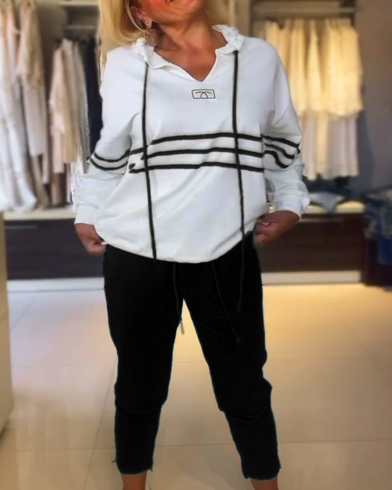 WW | Set aus gestreifter Hose und Kapuzenjacke