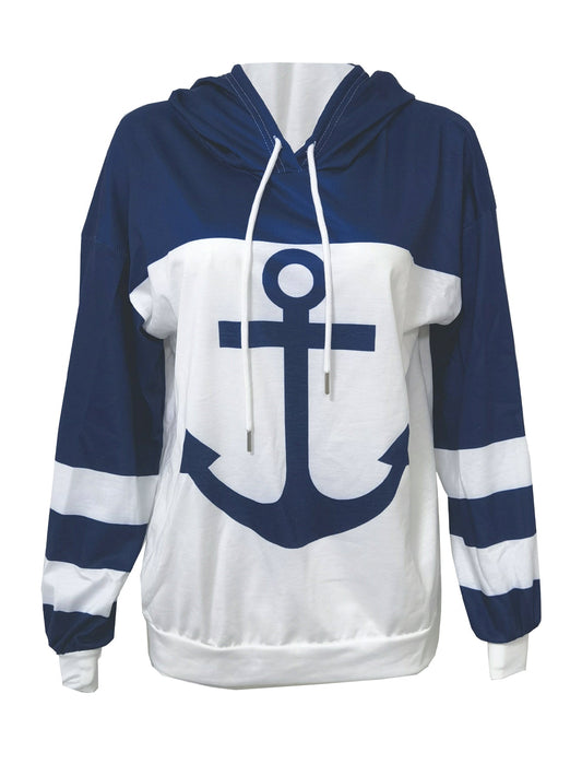 WW | Colorblock-Hoodie mit Anker-Print