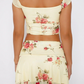 Zweiteiliges Damen Sommer Set mit Blumentop und Minirock – Malia