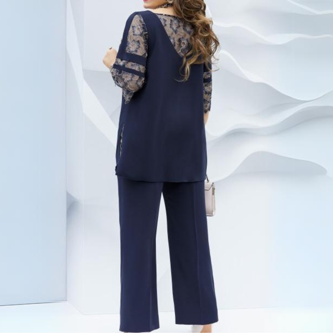 Zweiteiliges Damen-Set im Dunkelblau – Isaline