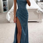 Abendkleid mit Glitzer und Beinschlitz für Damen – Lorena