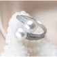 Verstellbarer Ring mit natürlichen Süßwasserperlen