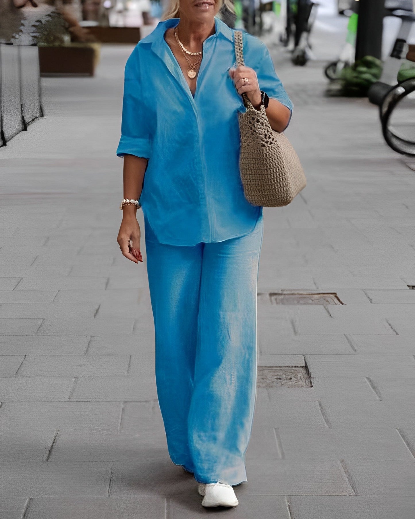 Beth - Bequemes Sommer Leinen-Set