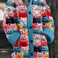 Isabella - Bunt gestrickte Katzen Strickjacke