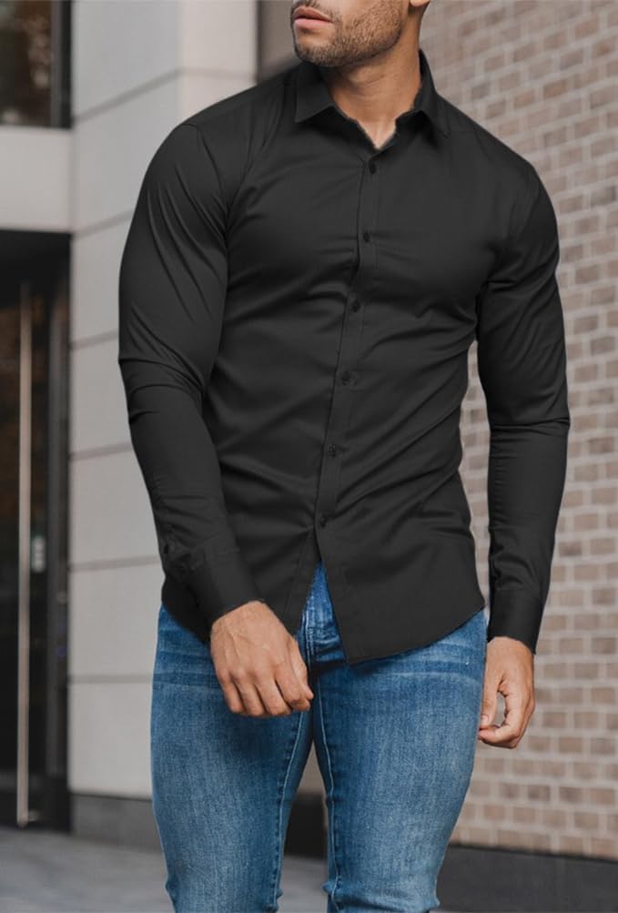 Slim-Fit Herrenhemd für Frühling 2025 – Knitterfrei – David