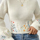 Maple – Gestrickter Pullover mit Blumenmuster