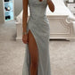 Ärmelloses Damen-Maxikleid mit Glitzer-Oberfläche für den Sommer