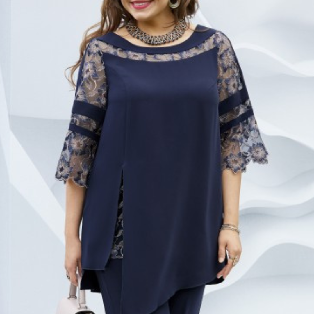Zweiteiliges Damen-Set im Dunkelblau – Isaline