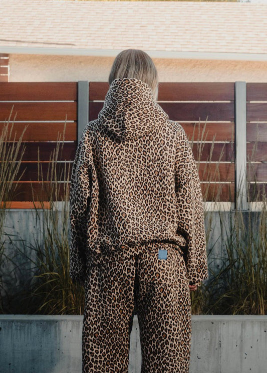 WW | Leopardenmuster Hoodie und Jogginghose Set für Damen