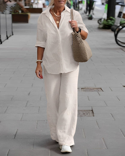 Beth - Bequemes Sommer Leinen-Set