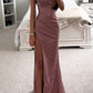 Abendkleid mit Glitzer und Beinschlitz für Damen – Lorena